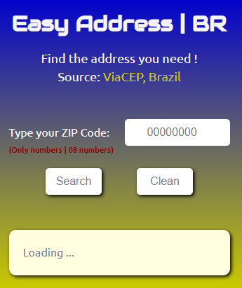 Image about the project: Easy Address | API ViaCEP.